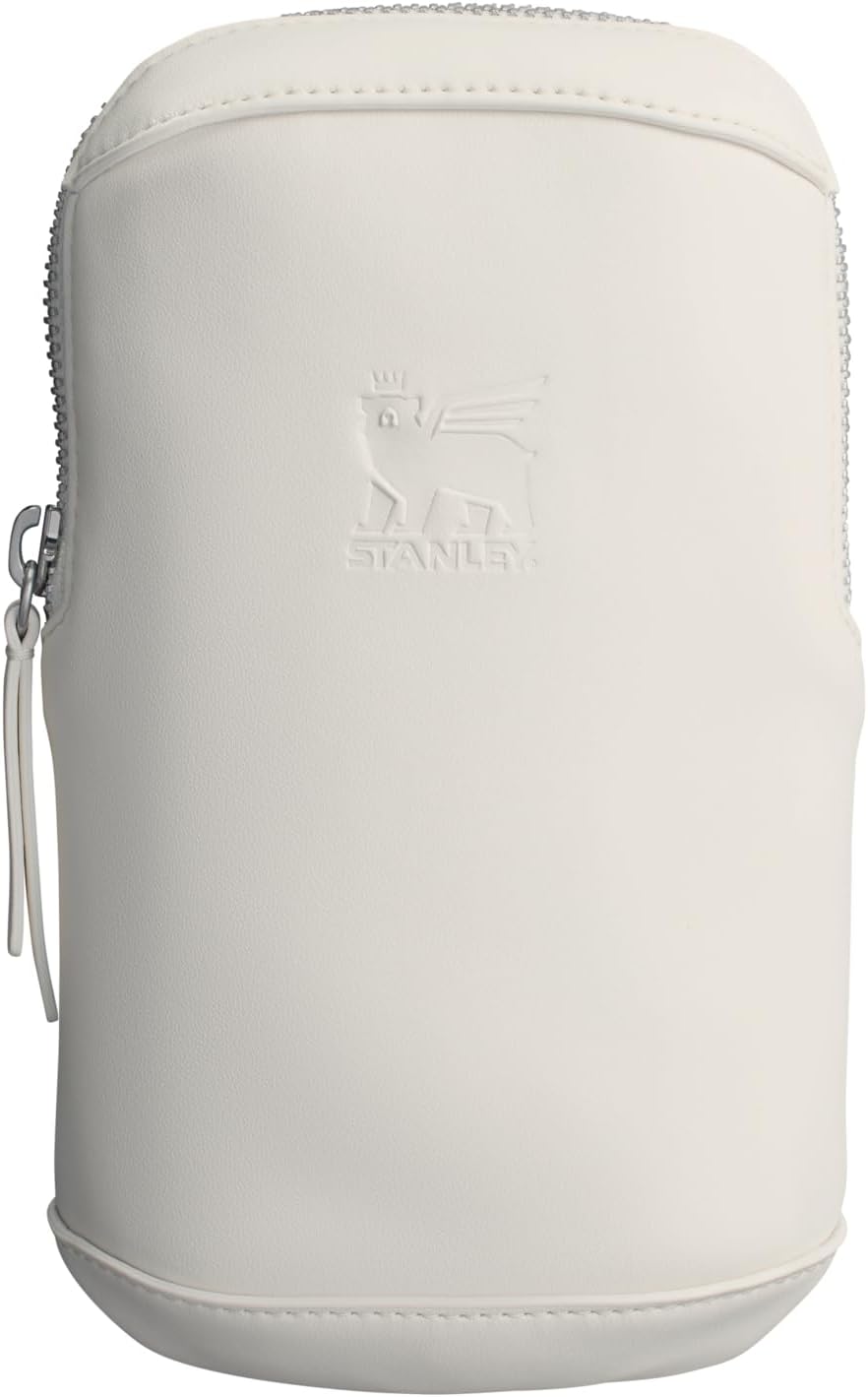 STANLEY Cross Bottle Essentials Case Max | Phone, Wallet, Keys Holder for Water Bottle | Faux Leather Accessory Pouch for Carry All Strap | Tumbler Cup Accessories | BPA-Free | Cream