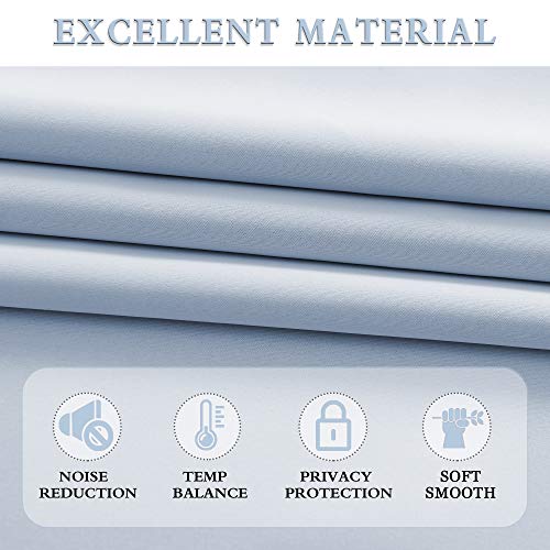 Image of DONREN Room Darkening Sliding Door Curtains - Thermal Insulated Solid Blackout Extra Wide Patio Glass Door Drapes (Light Blue, W 60 x L108, 2 Panels)