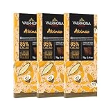 Picture of Valrhona Premium Extra Dark Chocolate ABINAO 85% Cacao Tasting Bars - Gourmet French Chocolate Perfect for Eating and Baking and Frostings, Cookies, Cakes, and Brownies. Kosher, 70g (Pack of 3)