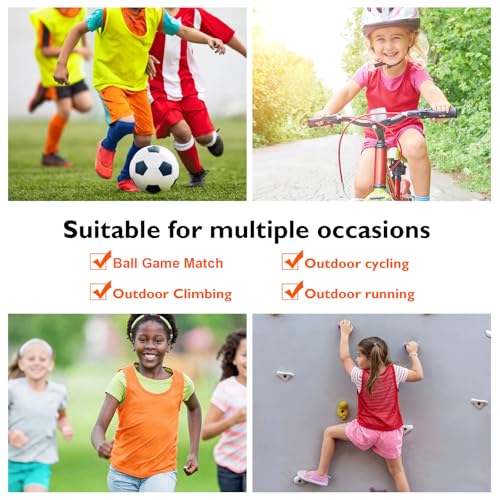 Set Of 6 Mesh Practice Jersey Scrimmage Vests For Football And Soccer Training, Suitable For Adults, Youth, And Children_voghion.com