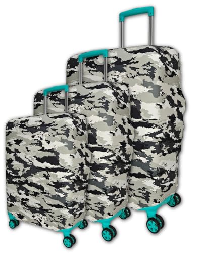 Image of Army Printed Luggage Cover for Traveling Bag & Suitcase - Stretchable & Scratchproof Trolley Protector with Velcro Lock & Lightweight Washable Material(Suitcase Not Included, Only Cover in Product)
