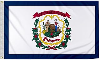 Promopatriot West Virginia State Flag 12x18 Inches 200D Nylon WV Boat Nautical Flags, Small Yacht Sail Pontoon Boat ATV Bike Truck Motorcycle Banner Brass Grommets Patriotic Outside