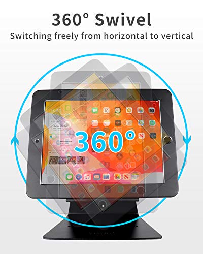 Carriecathy Desktop Anti-Theft Security Kiosk Pos Stand Holder Enclosure For 10.2" 2021 Ipad 9Th Gen 2020 Ipad 8Th Gen 2019 Ipad 7Th Gen, Flip & 360° Swivel Design #TOP2
