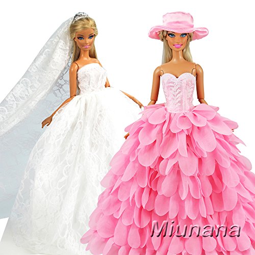 Miunana 2X Trajes de Vestidos Novia Princesa Juegos Ropa Vestir Nupcial Ropa...