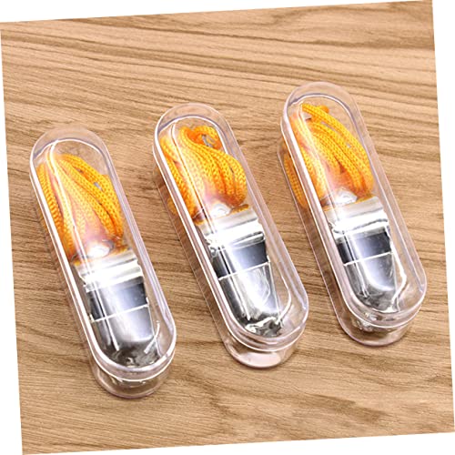 Silbatos de acero inoxidable naranja pack x5 para deportes miniatura 4