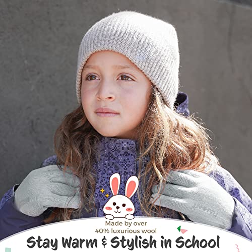 Image of Rahhint Kids Winter Gloves for Boys Girls Children Toddler Thermal Wool Knit Gloves with Insulated Fleece Lining Keep Hand Warm Gift