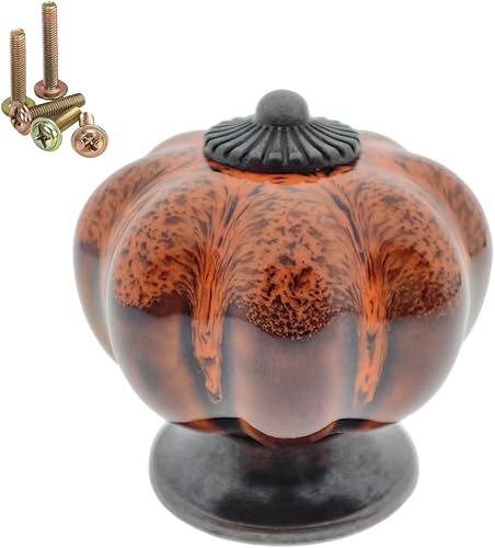 Paquete de 10 pomos de cerámica vintage para gabinetes de calabaza, cajones de gabinete de cocina, vestidor, tiradores de puerta con 5 tipos de