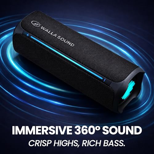 Image of Walla Boom+ Portable Bluetooth Speaker - 20W High-Power Audio, IP67 Waterproof, TWS Pairing, USB-C Charging, 8 Hours Playback, Bluetooth 6.0, Designed for Indoor Outdoor