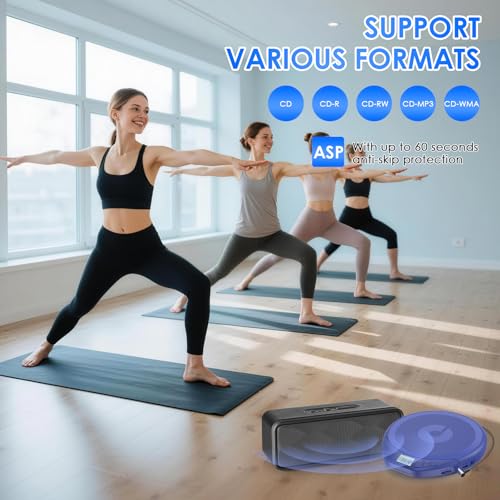 Image of Gueray Portable CD Player with Earphones CD Player for Ca