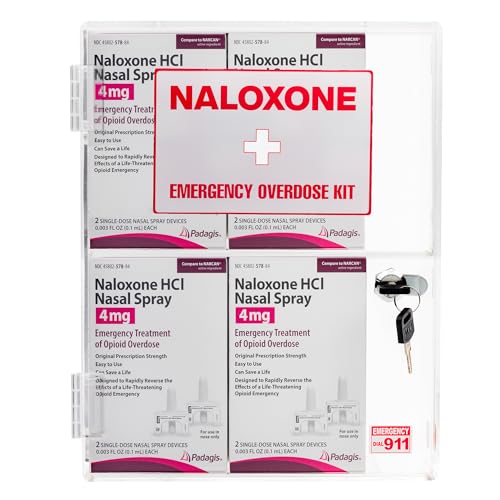 Image of Naloxone Emergency Overdose Kit Wall Mount Cabinet | Holds 3-6 Naloxone Boxes & Bleeding Control Kit or First Aid Kit | Designed for Public Spaces