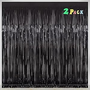 New Year Eve Party Supplies 2025, Melsan 3.2 x 8 ft Streamer Backdrop Tinsel Curtains for Birthday, Graduation, Fiesta, Halloween Party Decor – Pack of 2