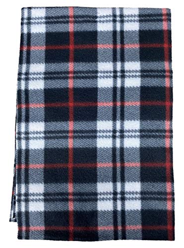 Yacht & Smith Warm Fleece Knit Winter Neck Scarfs And Bulk, Unisex Black, Plaid Stripe Design (6 Pack Fleece Plaid) #TOP4