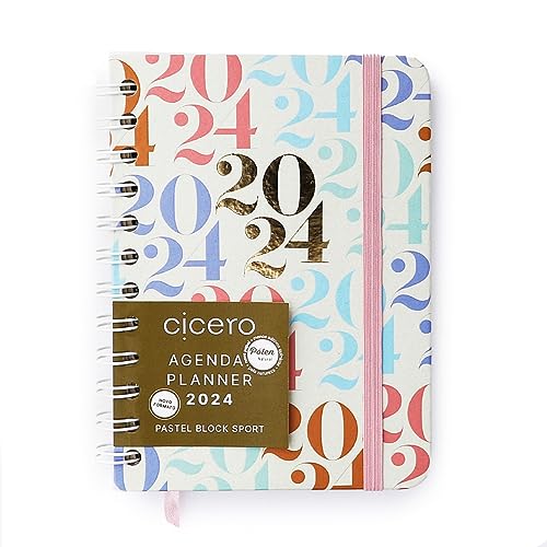 Agenda Planner Wire-O 2024 Pastel Block Sport Semanal Journal 11,5X16 Dois Mil E Vinte Quatro, Cicer