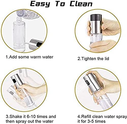LINMOIJN 2 Pack 100Mloil Glass Olive Oil Sprayer Dispenser Bottle,Oil Sprayer for Air Fryer, for Cooking, Salad, Baking, Roasting,BBQ