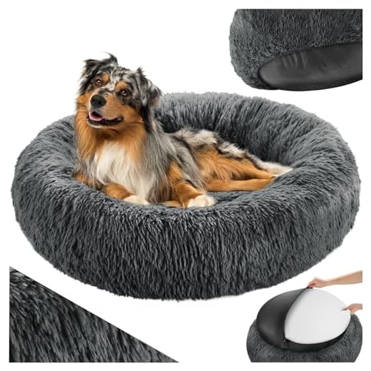 TecTake® Panier pour Chien Déhoussable & Lavable, Lit pour Chien & Chat Antidérapant en Peluche Anti-Stress, pour Chiens & Chats de Toutes Tailles, Tapis Chien Coussin Chien avec Rembourrage épais