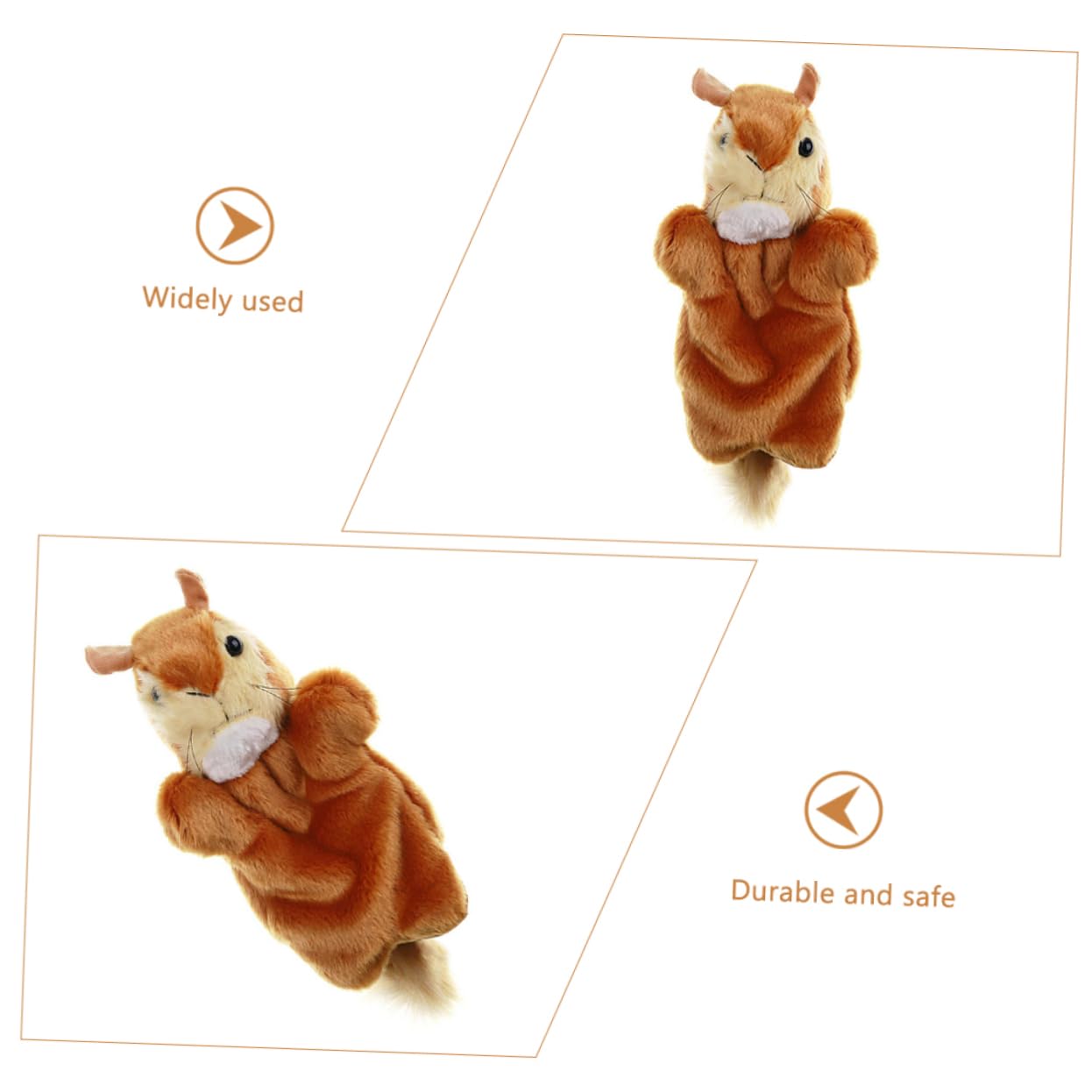 Vaguelly Squirrel Hand Puppet Fluffy Animal Finger Puppet Toy for Kids Storytelling Role-Play Interactive Parent-Child Communication - Image 3