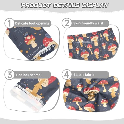 Girls Basic Leggings Baby Girls Pants Mushrooms Soft Footless Stretchy Tights Pants 4-10Y3