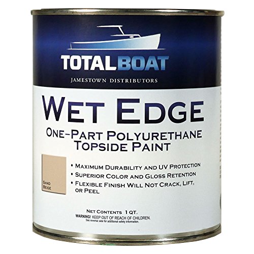 TotalBoat Wet Edge Marine Topside Paint for Boats, Fiberglass, and Wood (Sand Beige, Quart)