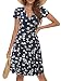 MSBASIC Floral Dress, Women Short Sleeve Aline Deep V Neck Casual Cocktail Midi Dress Small Floral-2