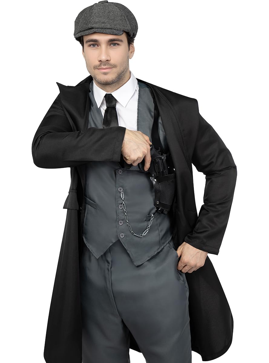 Funidelia | Disfraz de Tommy Shelby con arma - Peaky Blinders para hombre Años 20 & Películas & Series - Disfraz para adultos y divertidos accesorios para Fiestas, Carnaval y Halloween - Talla M