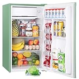 Upstreman 3.2 Cu.Ft Mini Fridge with Freezer, Single Door Mini Fridge, Dorm Fridge, Adjustable Thermostat, Mini Refrigerator for Bedroom, Office, Dorm, Green-BR321