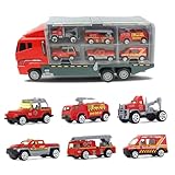 [ENSEMBLE 6 EN 1] Un gros camion comprend 6 petites voitures différentes pour un temps de jeu polyvalent.