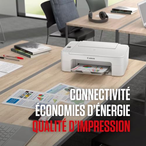 Canon PIXMA TS3351 imprimante A4 WiFi Jet d'encre Multifonction (imprimante, Scan, Copie), Blanc