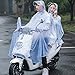 KDOQ Poncho de Moto Double Poncho de Voiture électrique Scooter de mobilité électrique Grande Cape de Pluie Manteau Poncho de Pluie Anti-buée Housse de Pluie avec Fentes pour Miroir