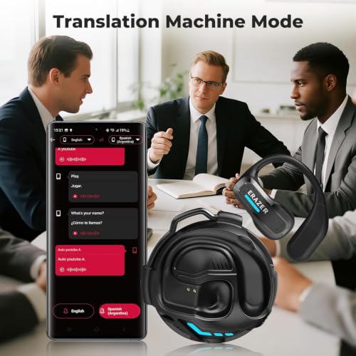 Image of ERAZER X8 Translator Earbuds Real-time AI Language Translation Earbuds for 165 Languages, Two-Way Translation Device for iOS and Android, Travel, Business, and Learning Black