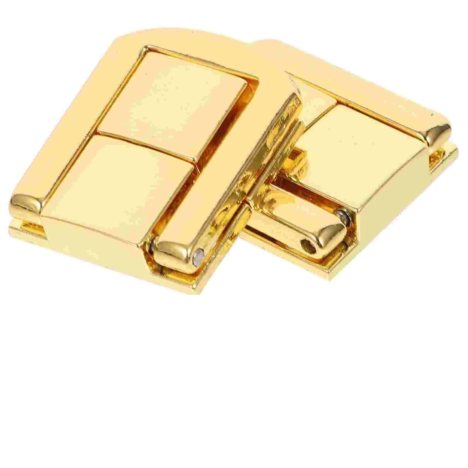 Cyyaog Gold 10Pcs Zinc Alloy 25 * 20Mm Wooden Container Fastener Hardware Storage Clasp Jewelry Closure Padlock Hasp(Golden)