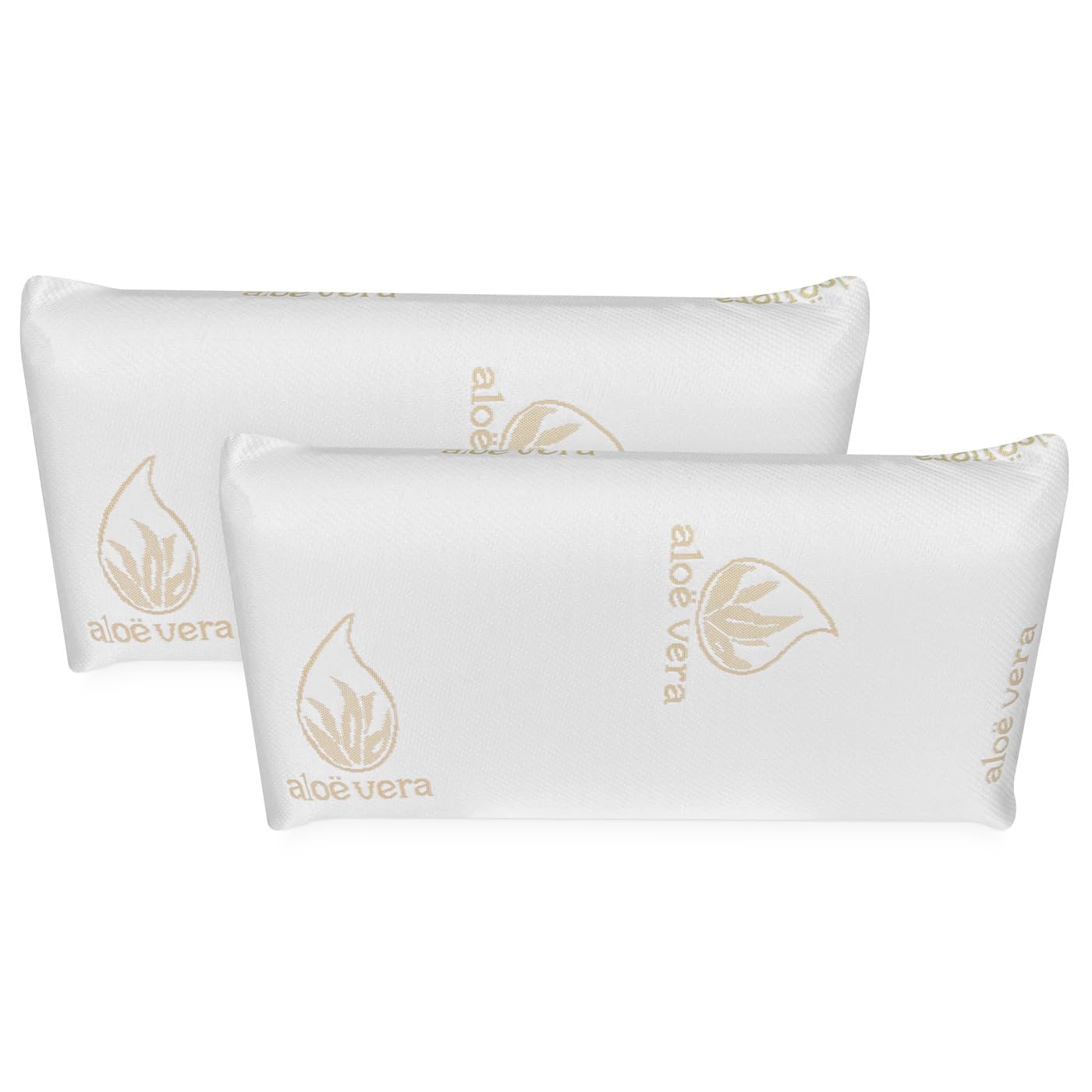 Somnia Descanso - Almohada Viscoelástica Premium Aloe Vera | Máximo Confort y Excelente Adaptabilidad con Propiedades Antiestrés | 2 Unidades de 90 x 40 cm