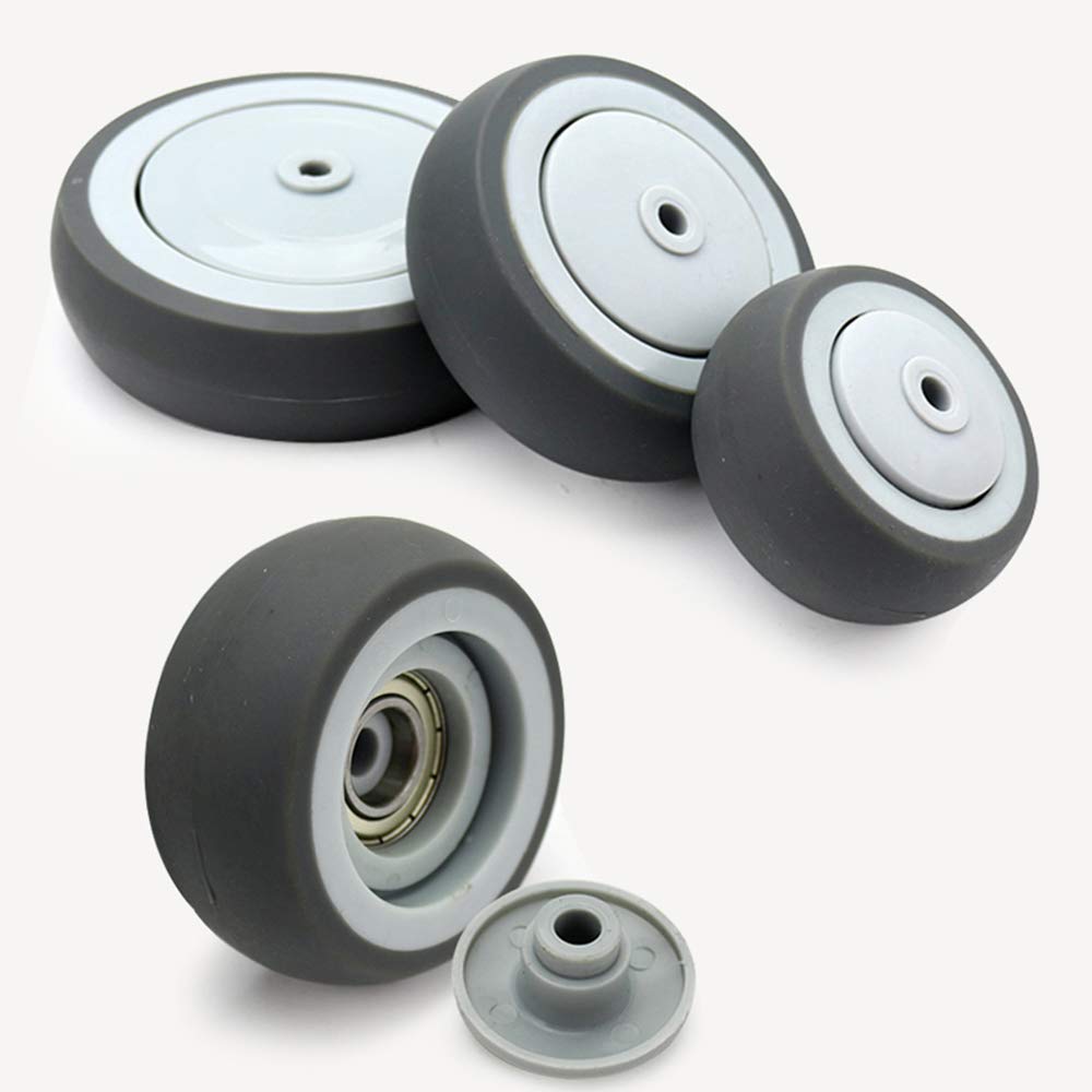 Ruote Resistenti per cancelli - Set da 4 Pezzi Ruote a Molla ammortizzanti da 4" Ruote universali da 5" Ruote direzionali da 3" per Carrello e Scatola - Resistenti alle Vibrazioni