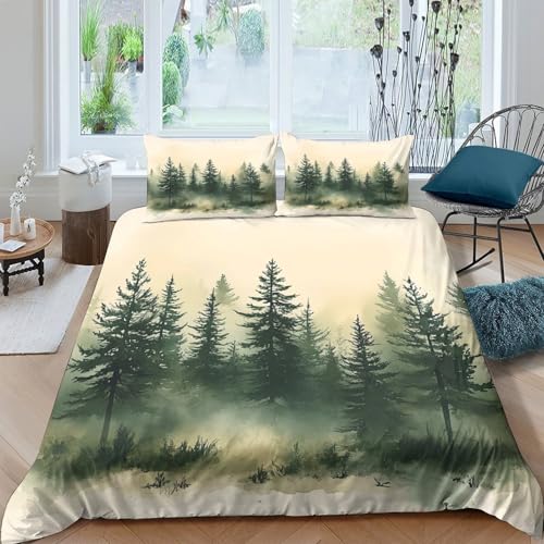 Parure de lit cerf 200x200 cm avec housse de couette en microfibre et fermeture éclair - 4