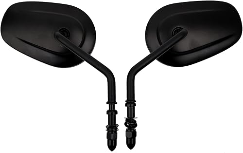 Minho Espejo retrovisor de motocicleta HD para Harley SportsterDyna GlideSoftailRoad KingElectra Glide 1982-2023, 1 par negro