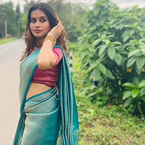 Image of Avantika Fashion Women's Kanjivaram Soft Silk Saree With Blouse Piece