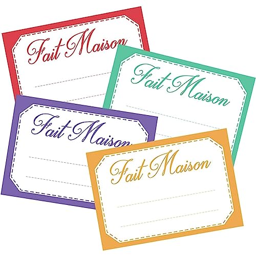 Lot d'étiquettes autocollantes pour confiture, faciles à décoller, idéales pour l'étiquetage de vos pots de confitures et bocaux fait maison - Mon Bio Jardin (100x...