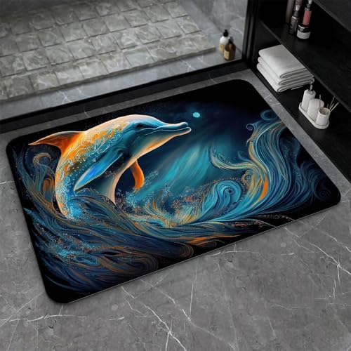 Image of Wazdorf 3D Bathroom Mat - Non Slip Water Absorbent Bathroom Mat Bathroom Easy Care Shower Rugs, Perfect for Home Office & Kitchen, Bathroom