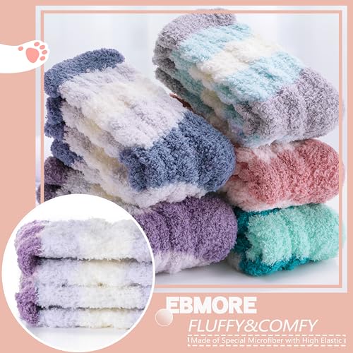 Image of EBMORE Womens Fuzzy Socks Fleece Fluffy Cabin Plush Warm Sleep Soft Cozy Winter Adult Socks