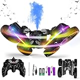 Terucle 360°Rotating Remote Control Car, 4WD RC Cars with Cool Spray, 2.4Ghz Double Sided RC Stunt Truck for 6-13 Year Old Boy Toys Birthday Gift