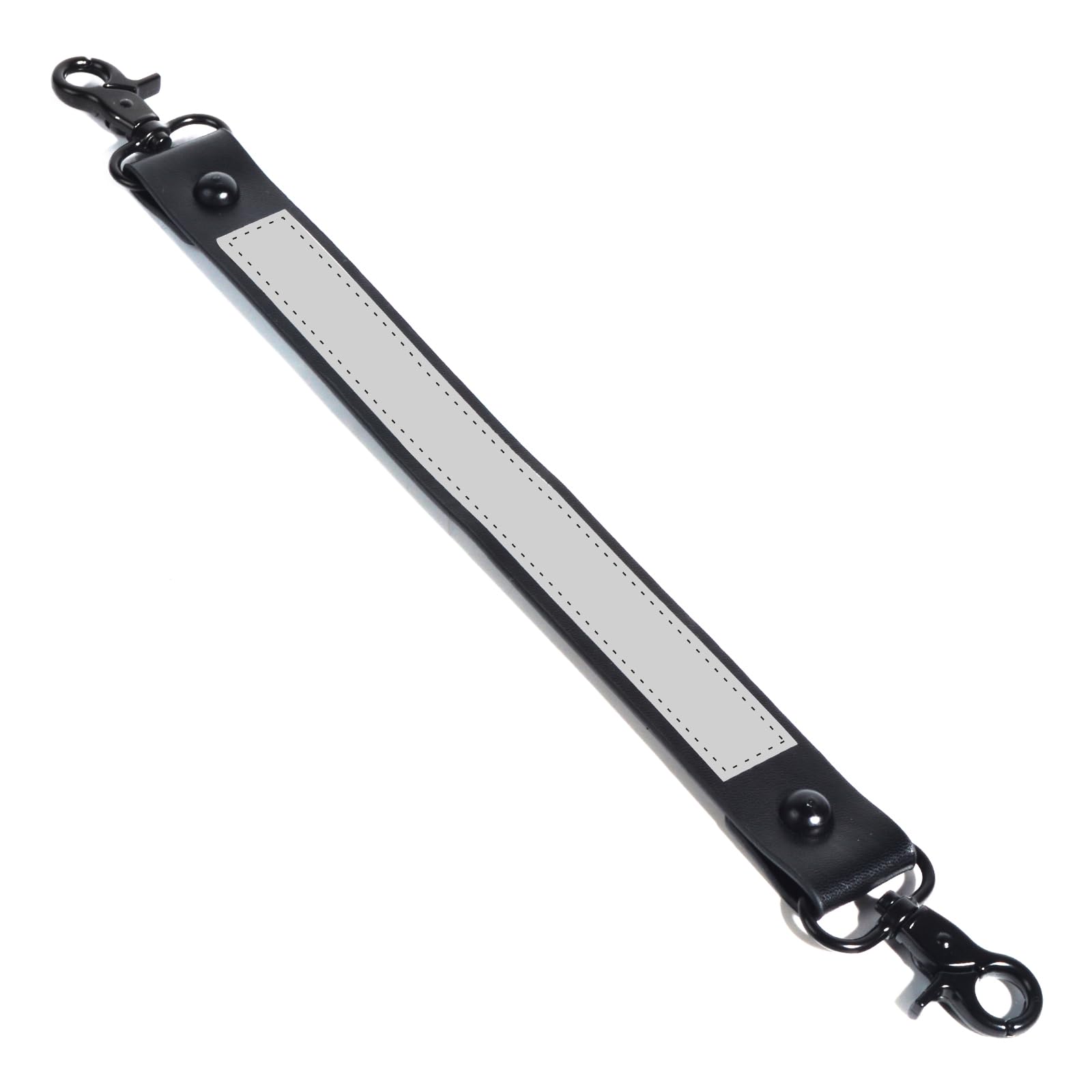 HYS Anti-Sway Leather Security Strap with Reflective Trim, Heavy-Duty Metal Hardware for Firefighter Radio, Holsters & Tactical Gear, Secures Radio/Holster Close to Body (Fits Most Radio Cases & Bags)