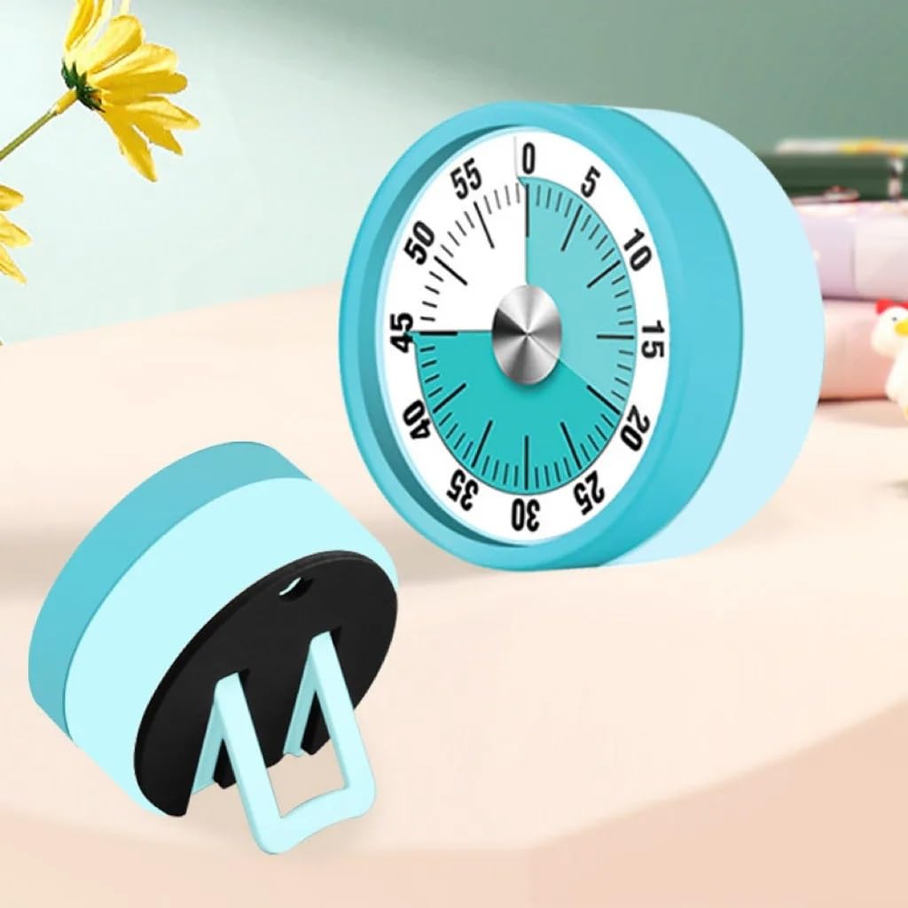 Edelstahl Timer Mechanischer Küchentimer 60 Minuten Alarm Kochen Timer mit Uhr Timer