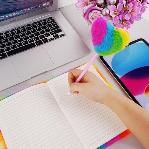 Carnet A5 pour fille avec couverture duveteuse et 160 pages de notes