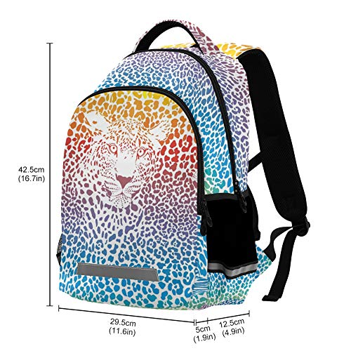 Alaza Leopard Print Cheetah Animal Rainbow Colorful Backpack Purse For Women Men Personalized Laptop Notebook Tablet School Bag Stylish Casual Daypack, 13 14 15.6 Inch #TOP2