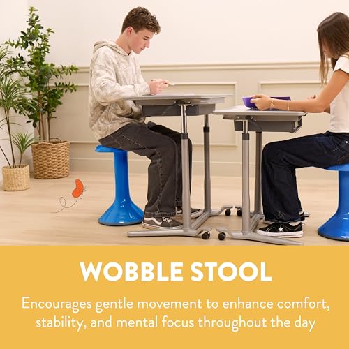 Image of Back2School Express Wobble Sensory Stool - 20in Active Seating Balance Chair for Kids, Flexible Seating for School, Homeschool, Blue