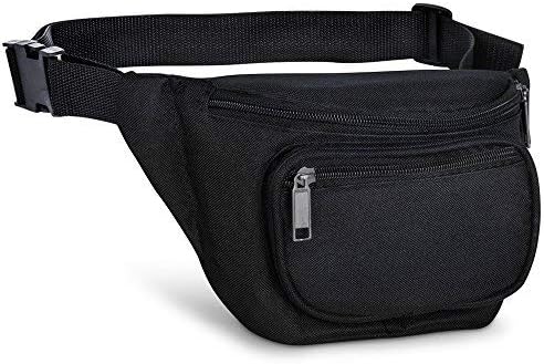 Fanny Pack, AirBuyW 3 Zippered Compartments Adjustable Strap Crossbody Festival Workout Concert Traveling Running Biking Sport Fashion Waist Fanny Pack Bag For Women Men Black