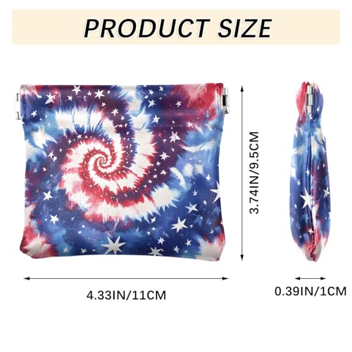 Coin Purse for Women American Flag Tie Dye Swirl Coin Pouch Change Holder PU Leather Mini Wallet Portable Coin Bag Money Pocket3