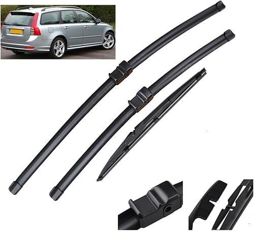 Juego de limpiaparabrisas delantero y trasero compatible con Volvo V50 2004-2006 limpiaparabrisas de 26 + 19 + 16 pulgadas