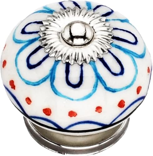 Miniatura 3 de Mascot Hardware Perillas de cerámica para gabinete, paquete de 10 pomos redondos de cerámica de 1-47 pulgadas, pomos de cajón para gabinete de