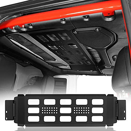 Hooke Road Wrangler JLU Rear Overhead MOLLE Panel Top Storage Rack Interior Cargo Shelf Organizer for Jeep Wrangler JL Unlimited 2018-2025 4-Door (Excluding Soft Top)