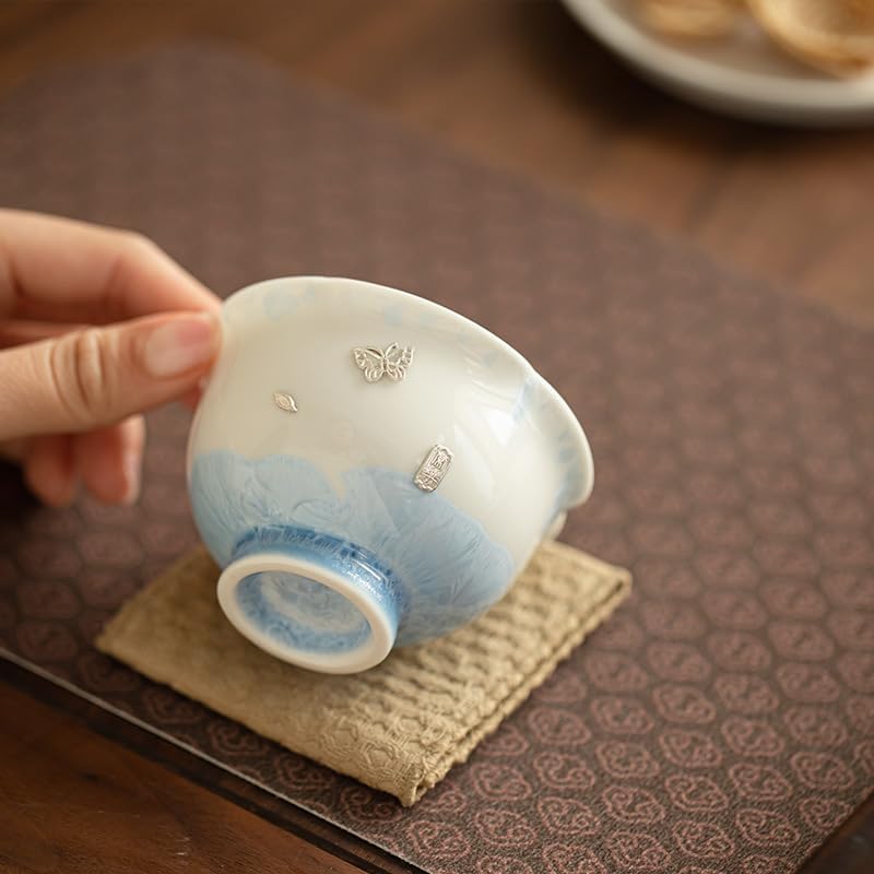Tea Cup Crystal Glaze Kiln-Changed Nailed Flower Mouth Teacup Ceramic Set Host Guest Soaking Container